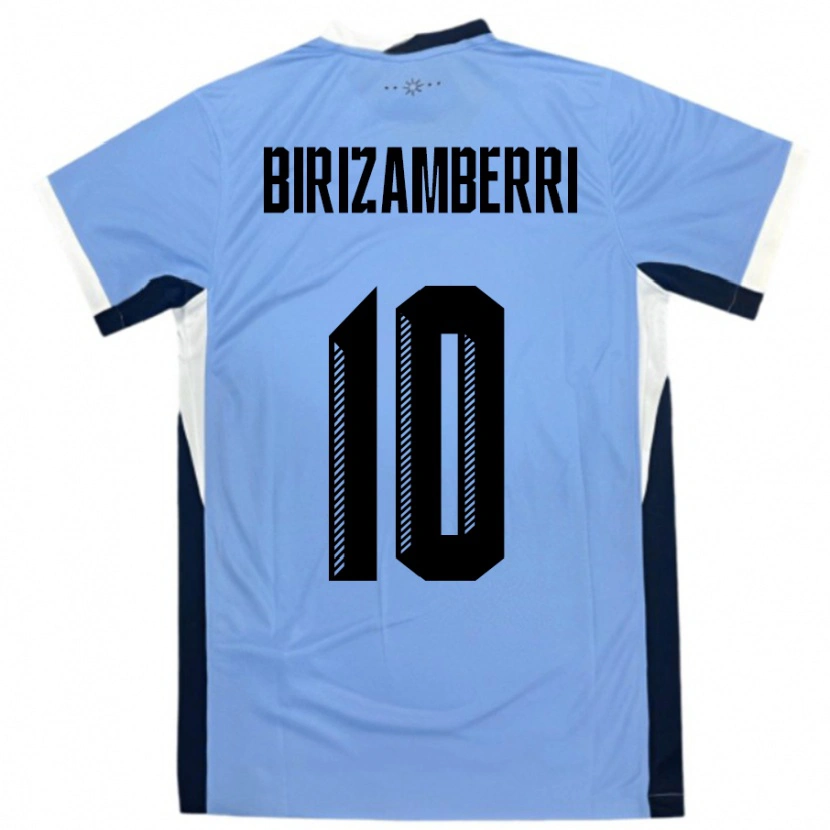 Danxen Hombre Camiseta Uruguay Carolina Birizamberri #10 Blanco Negro 1ª Equipación 24-26 La Camisa