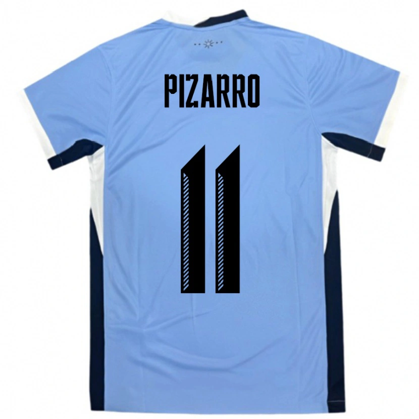 Danxen Hombre Camiseta Uruguay Esperanza Pizarro #11 Blanco Negro 1ª Equipación 24-26 La Camisa