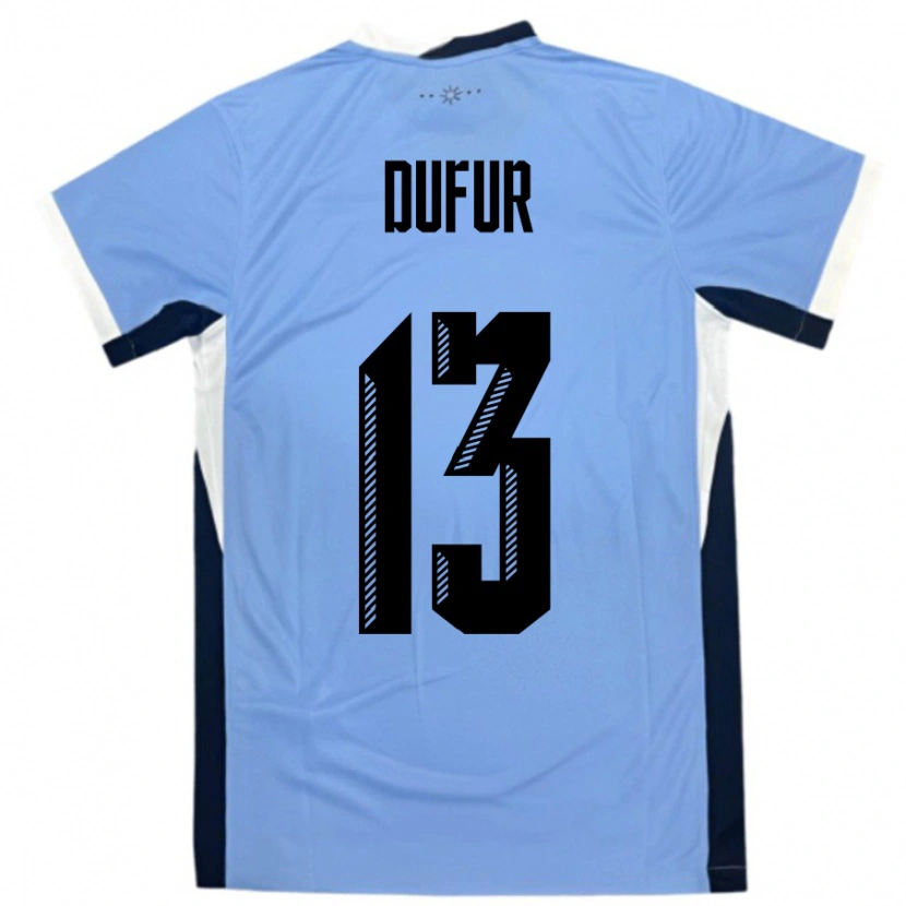 Danxen Hombre Camiseta Uruguay Lautaro Dufur #13 Blanco Negro 1ª Equipación 24-26 La Camisa
