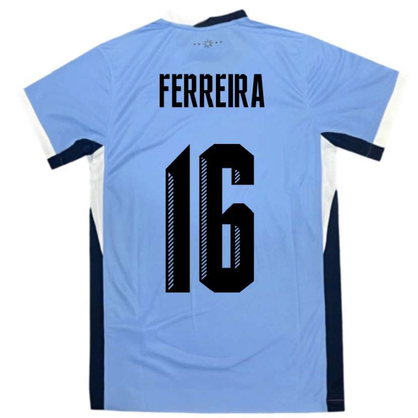 Danxen Hombre Camiseta Uruguay Joaquin Ferreira #16 Blanco Negro 1ª Equipación 24-26 La Camisa