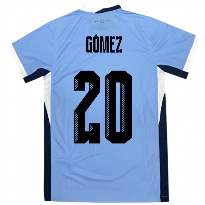 Danxen Hombre Camiseta Uruguay Luciana Gomez #20 Blanco Negro 1ª Equipación 24-26 La Camisa