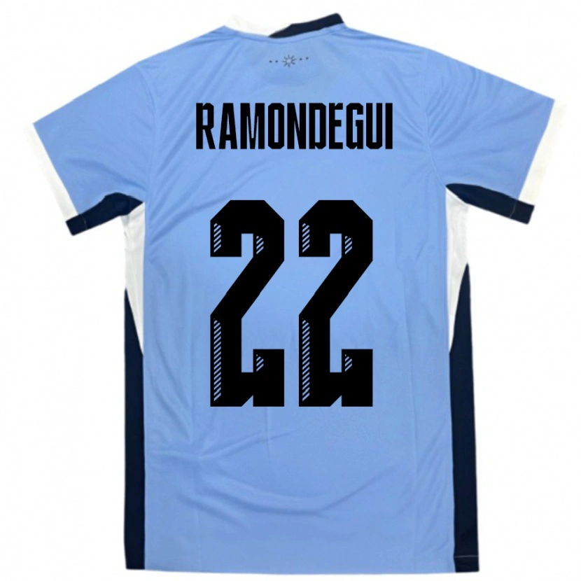 Danxen Hombre Camiseta Uruguay Sofia Ramondegui #22 Blanco Negro 1ª Equipación 24-26 La Camisa