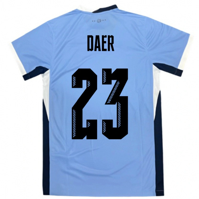 Danxen Hombre Camiseta Uruguay Zulma Daer #23 Blanco Negro 1ª Equipación 24-26 La Camisa