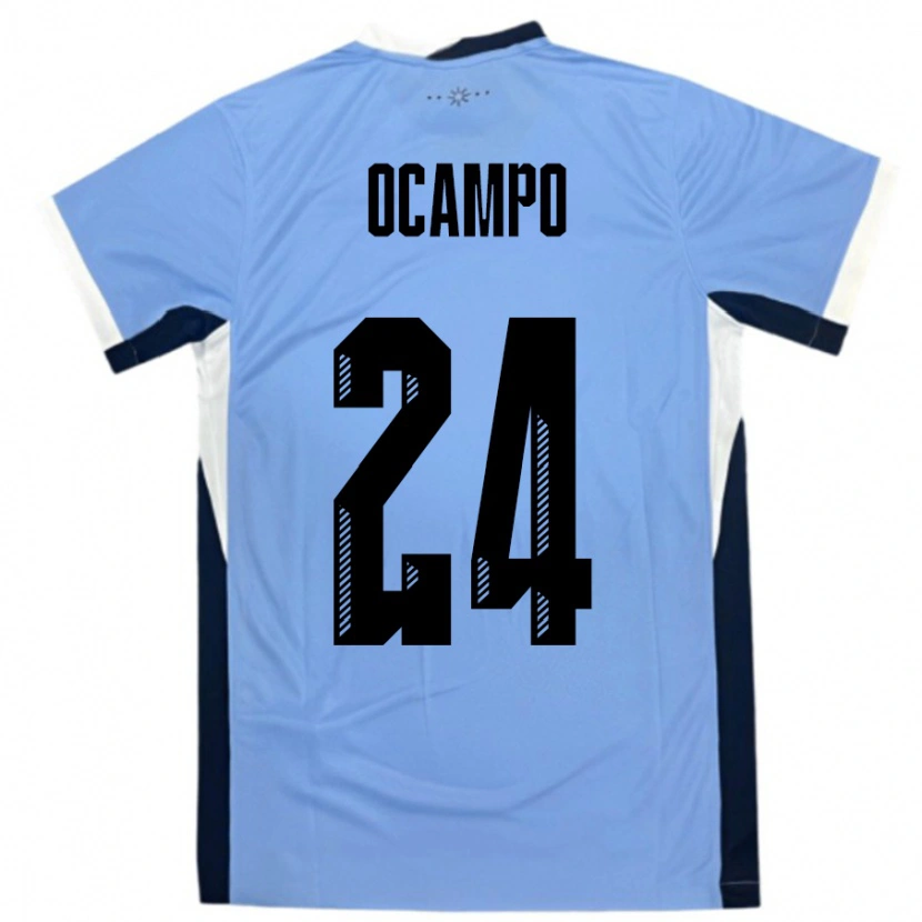 Danxen Hombre Camiseta Uruguay Brian Ocampo #24 Blanco Negro 1ª Equipación 24-26 La Camisa
