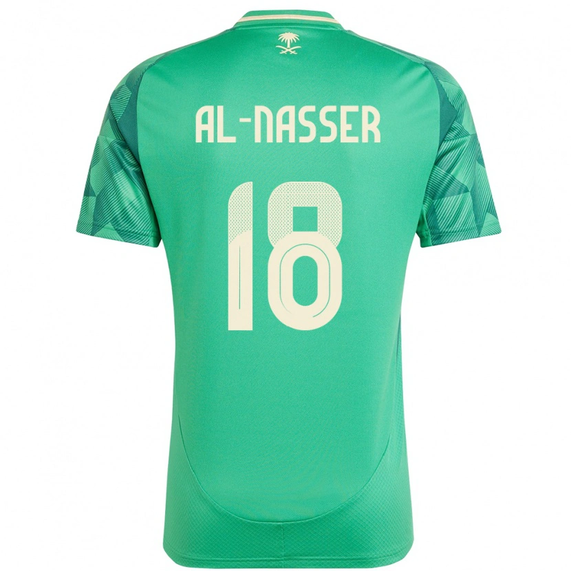 Danxen Hombre Camiseta Arabia Saudita Saad Al-Nasser #18 Verde 1ª Equipación 24-26 La Camisa