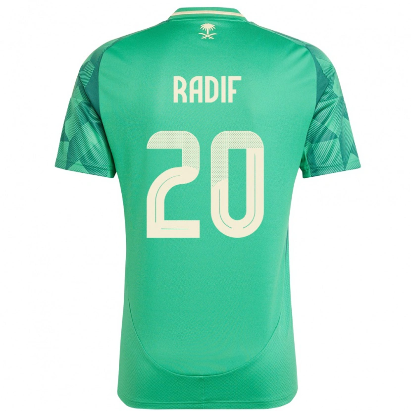 Danxen Hombre Camiseta Arabia Saudita Abdullah Radif #20 Verde 1ª Equipación 24-26 La Camisa