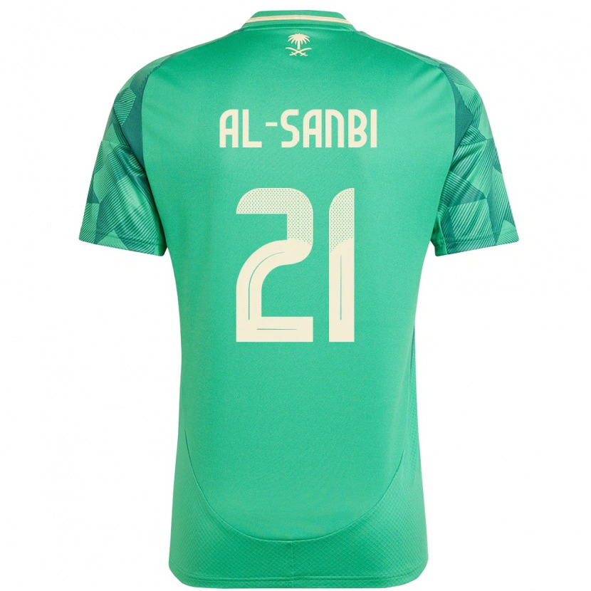 Danxen Hombre Camiseta Arabia Saudita Abdulrahman Al-Sanbi #21 Verde 1ª Equipación 24-26 La Camisa