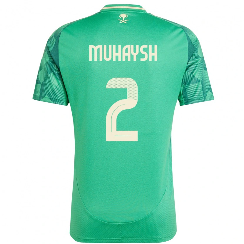 Danxen Hombre Camiseta Arabia Saudita Mohammed Muhaysh #2 Verde 1ª Equipación 24-26 La Camisa