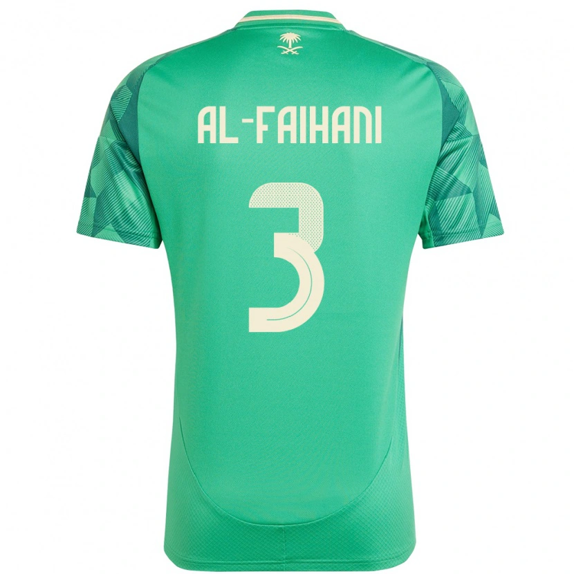 Danxen Hombre Camiseta Arabia Saudita Nasser Al-Faihani #3 Verde 1ª Equipación 24-26 La Camisa