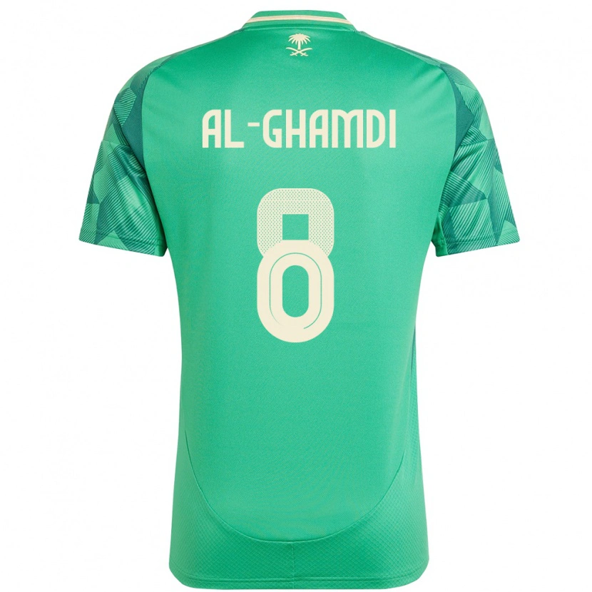 Danxen Hombre Camiseta Arabia Saudita Rakan Al-Ghamdi #8 Verde 1ª Equipación 24-26 La Camisa