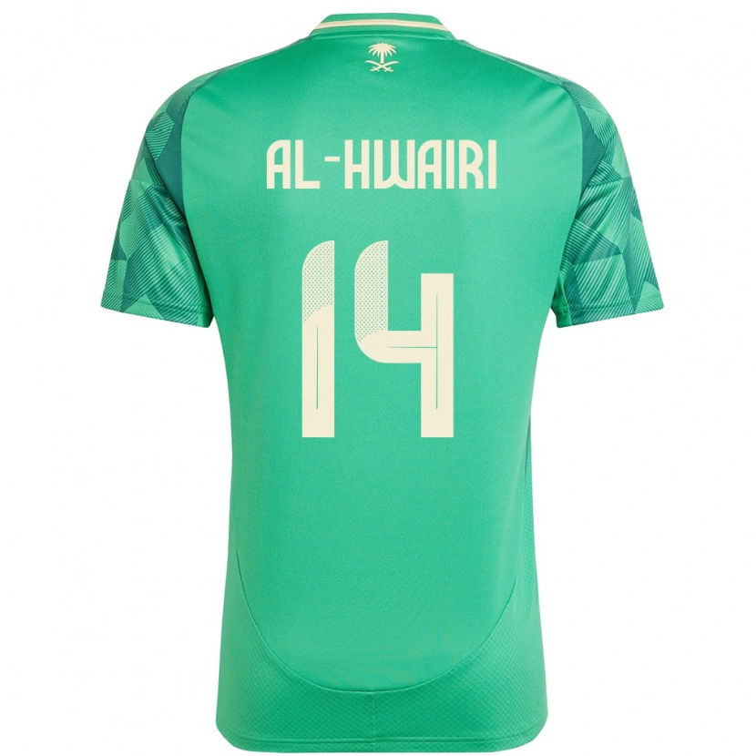 Danxen Hombre Camiseta Arabia Saudita Nawaf Al-Hwairi #14 Verde 1ª Equipación 24-26 La Camisa