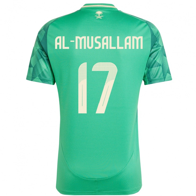 Danxen Hombre Camiseta Arabia Saudita Hassan Al-Musallam #17 Verde 1ª Equipación 24-26 La Camisa