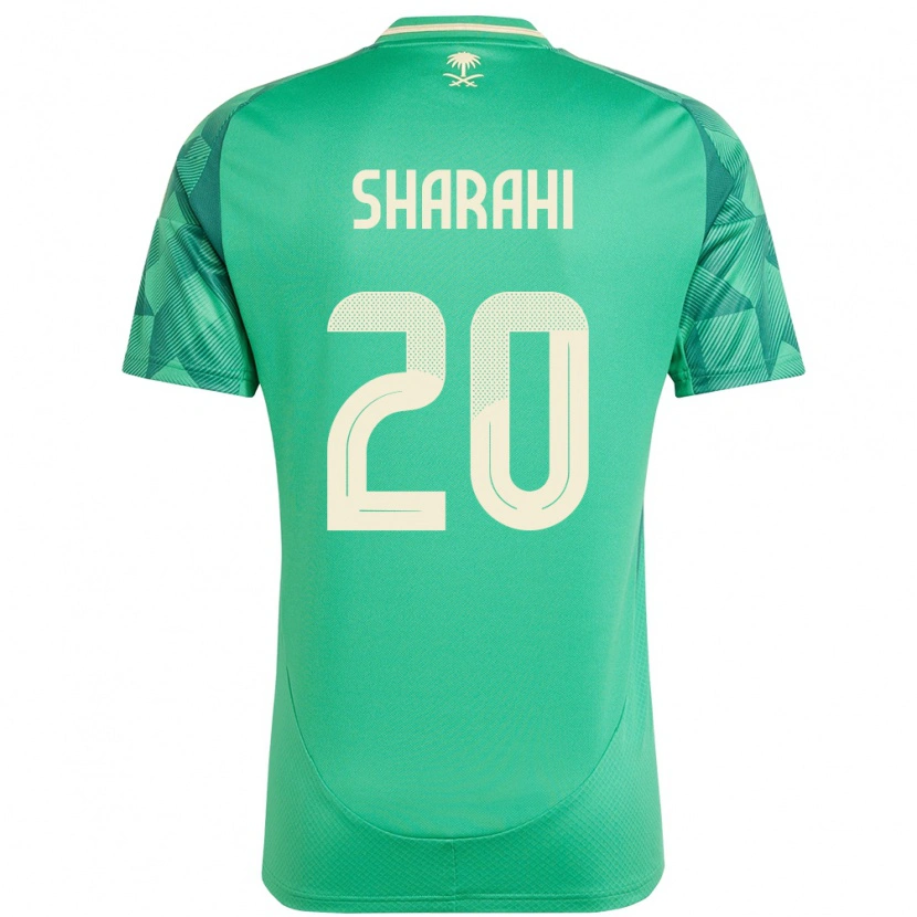 Danxen Hombre Camiseta Arabia Saudita Anwar Sharahi #20 Verde 1ª Equipación 24-26 La Camisa