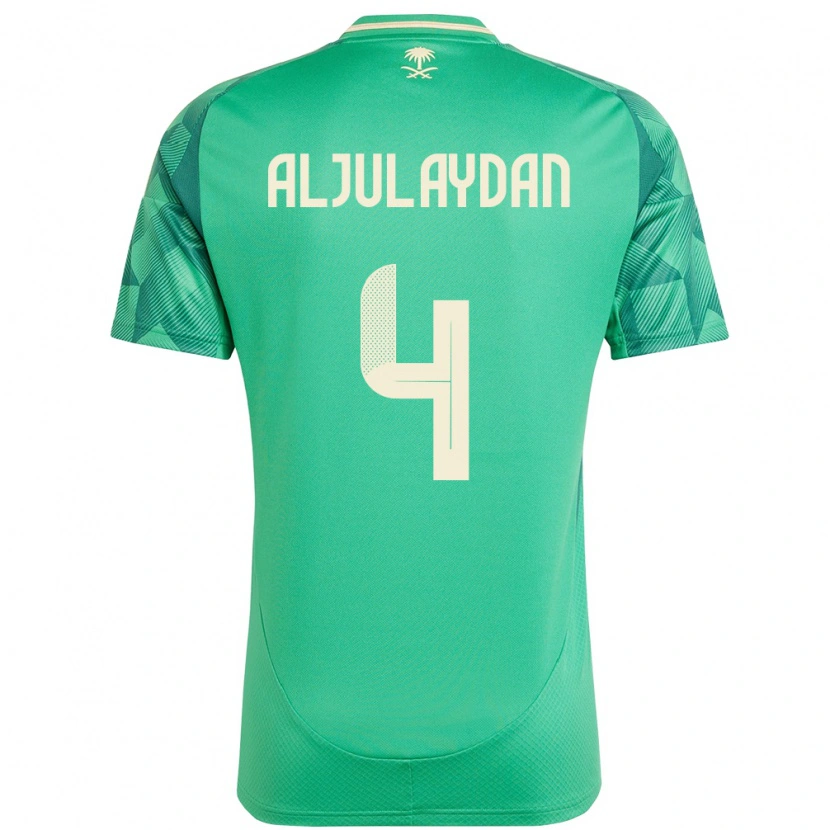Danxen Hombre Camiseta Arabia Saudita Ahmed Aljulaydan #4 Verde 1ª Equipación 24-26 La Camisa