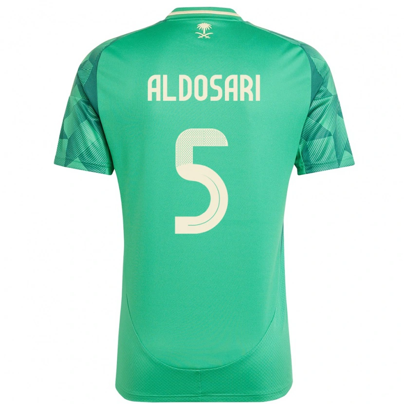 Danxen Hombre Camiseta Arabia Saudita Mohammed Aldosari #5 Verde 1ª Equipación 24-26 La Camisa