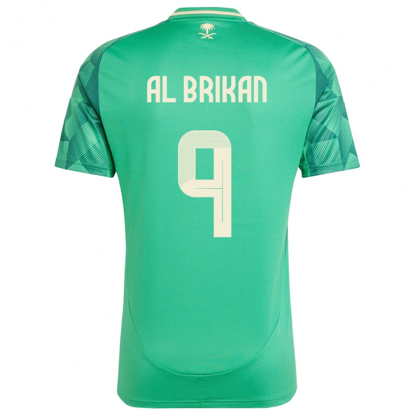 Danxen Hombre Camiseta Arabia Saudita Feras Al Brikan #9 Verde 1ª Equipación 24-26 La Camisa