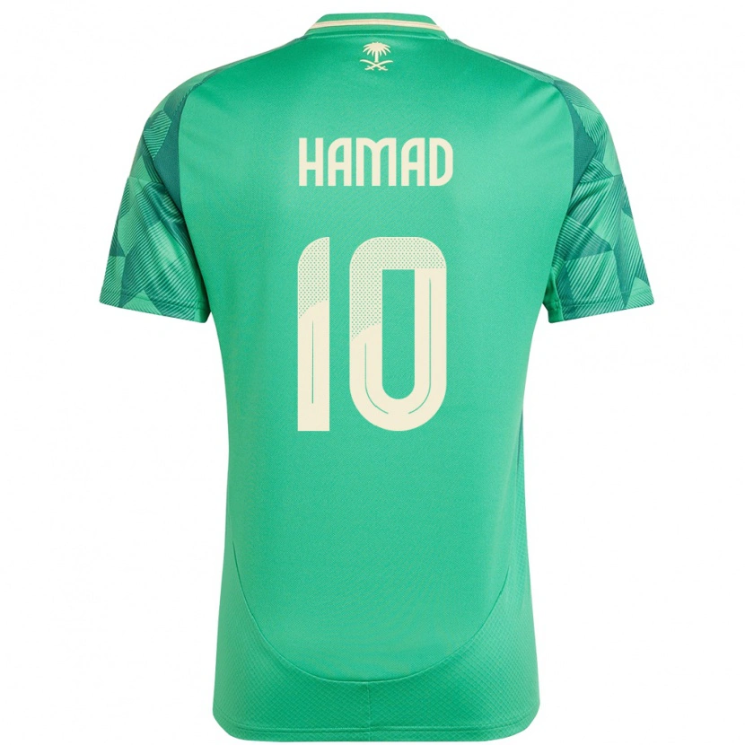 Danxen Hombre Camiseta Arabia Saudita Sarah Hamad #10 Verde 1ª Equipación 24-26 La Camisa