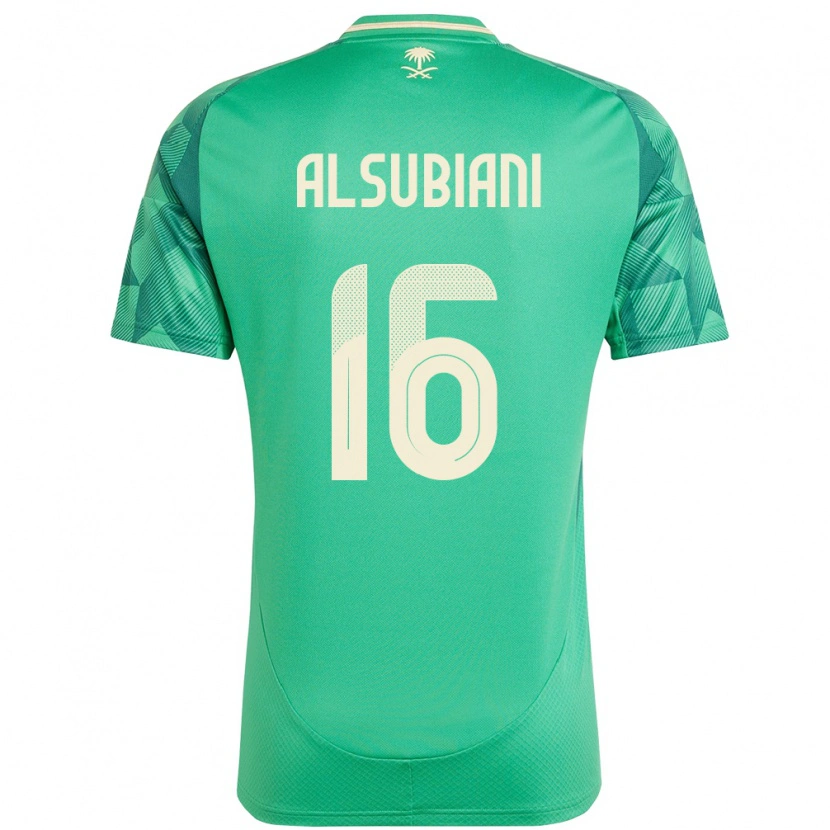 Danxen Hombre Camiseta Arabia Saudita Faisal Alsubiani #16 Verde 1ª Equipación 24-26 La Camisa