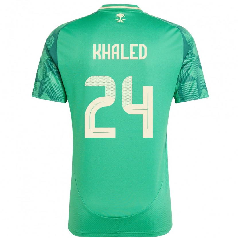 Danxen Hombre Camiseta Arabia Saudita Atheer Khaled #24 Verde 1ª Equipación 24-26 La Camisa