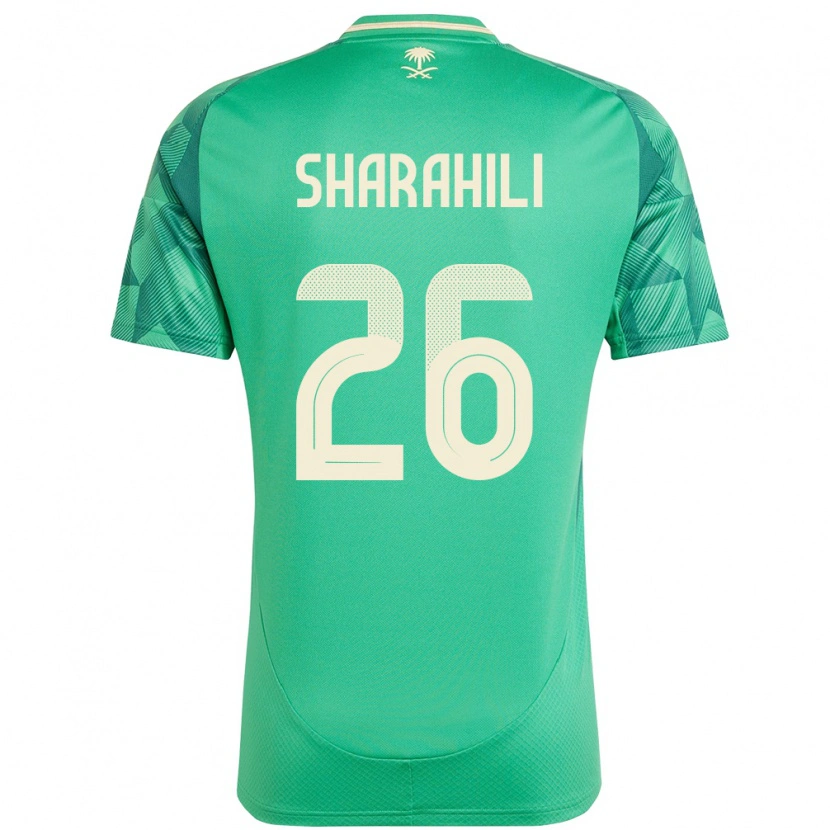 Danxen Hombre Camiseta Arabia Saudita Riyadh Sharahili #26 Verde 1ª Equipación 24-26 La Camisa