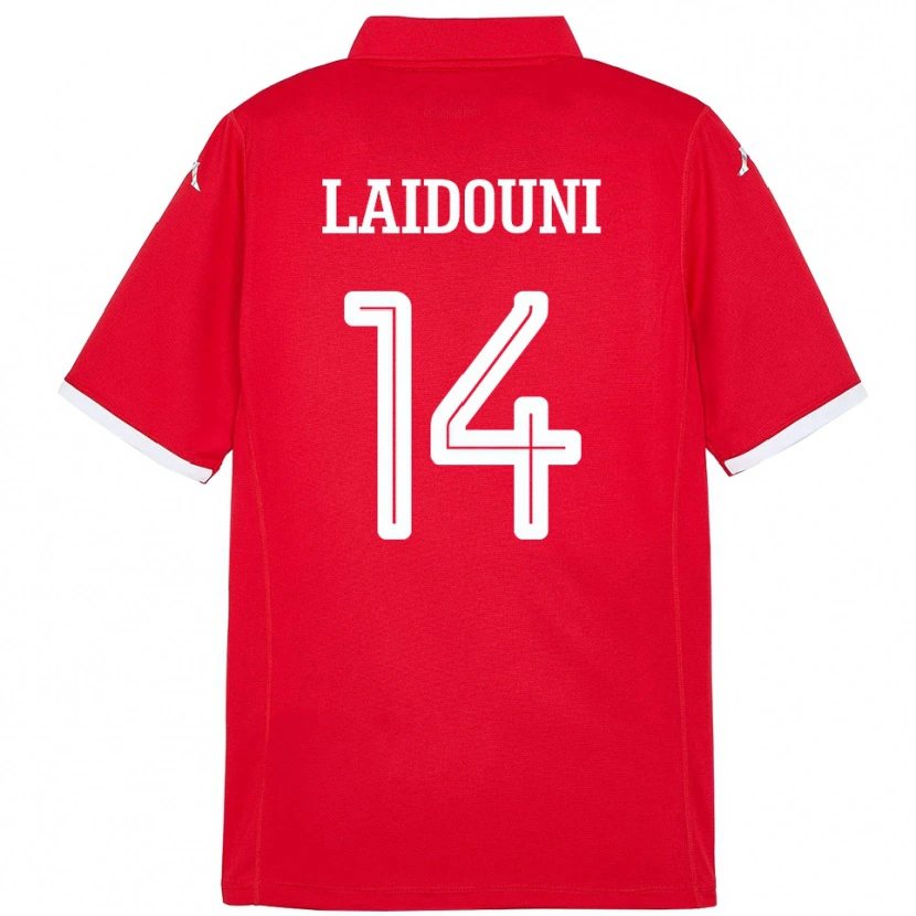 Danxen Hombre Camiseta Túnez Aïssa Laïdouni #14 Rojo 1ª Equipación 24-26 La Camisa