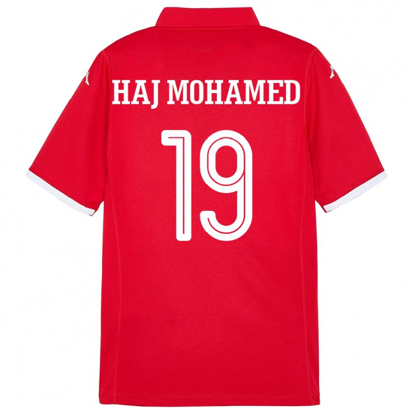 Danxen Hombre Camiseta Túnez Anas Haj Mohamed #19 Rojo 1ª Equipación 24-26 La Camisa