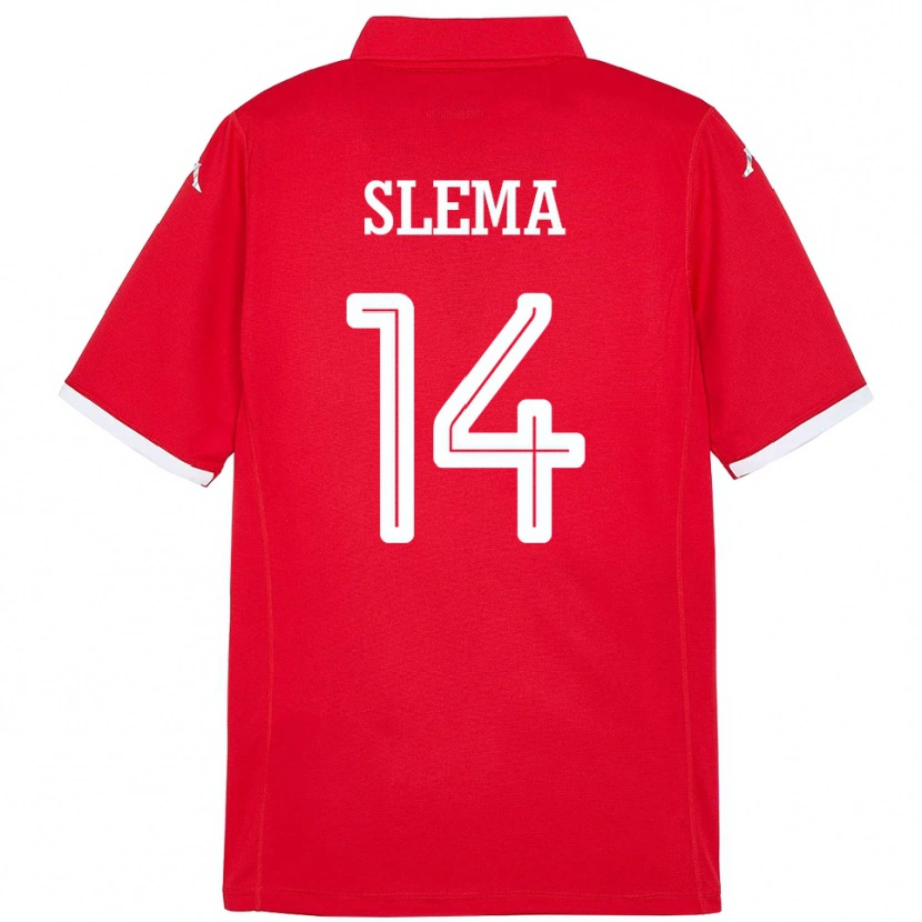 Danxen Hombre Camiseta Túnez Mazen Slema #14 Rojo 1ª Equipación 24-26 La Camisa