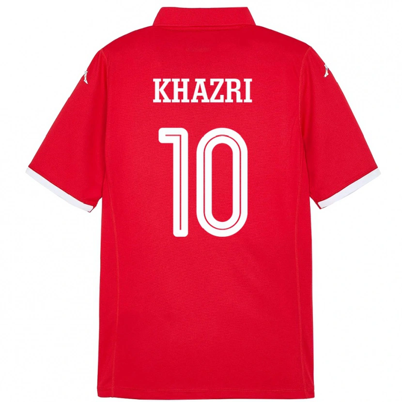 Danxen Hombre Camiseta Túnez Wahbi Khazri #10 Rojo 1ª Equipación 24-26 La Camisa