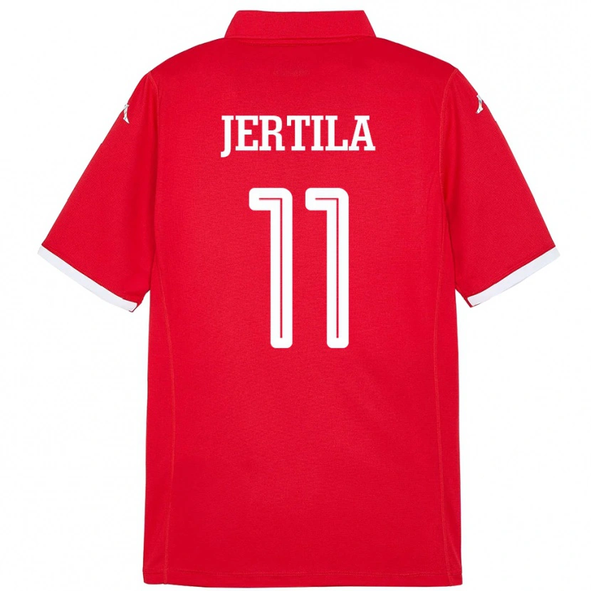 Danxen Hombre Camiseta Túnez Hedi Jertila #11 Rojo 1ª Equipación 24-26 La Camisa