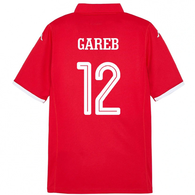 Danxen Hombre Camiseta Túnez Adem Gareb #12 Rojo 1ª Equipación 24-26 La Camisa