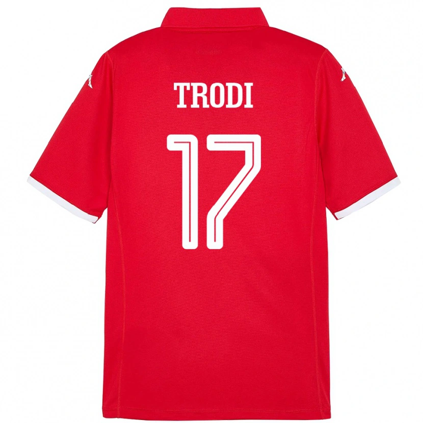 Danxen Hombre Camiseta Túnez Imen Trodi #17 Rojo 1ª Equipación 24-26 La Camisa