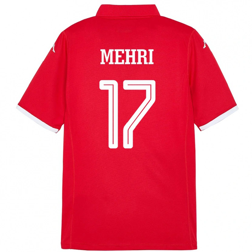 Danxen Hombre Camiseta Túnez Malek Mehri #17 Rojo 1ª Equipación 24-26 La Camisa
