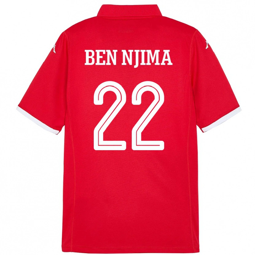 Danxen Hombre Camiseta Túnez Firas Ben Njima #22 Rojo 1ª Equipación 24-26 La Camisa