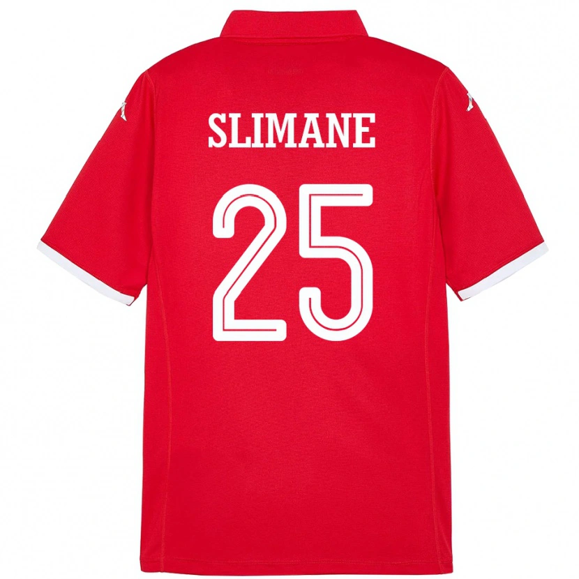 Danxen Hombre Camiseta Túnez Anis Ben Slimane #25 Rojo 1ª Equipación 24-26 La Camisa