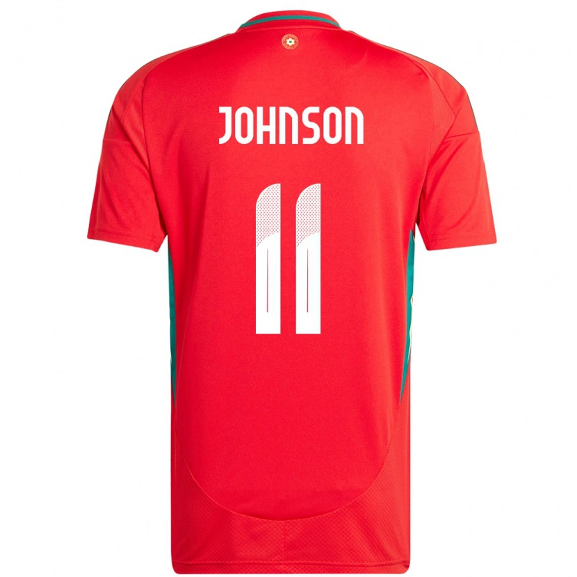 Danxen Hombre Camiseta Gales Brennan Johnson #11 Rojo 1ª Equipación 24-26 La Camisa
