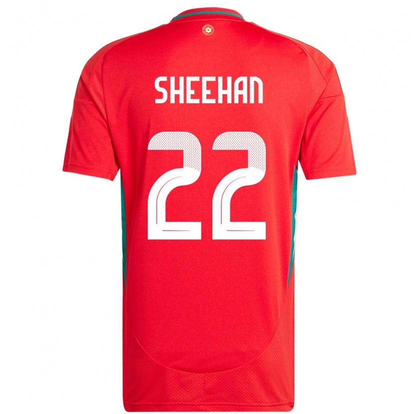 Danxen Hombre Camiseta Gales Josh Sheehan #22 Rojo 1ª Equipación 24-26 La Camisa