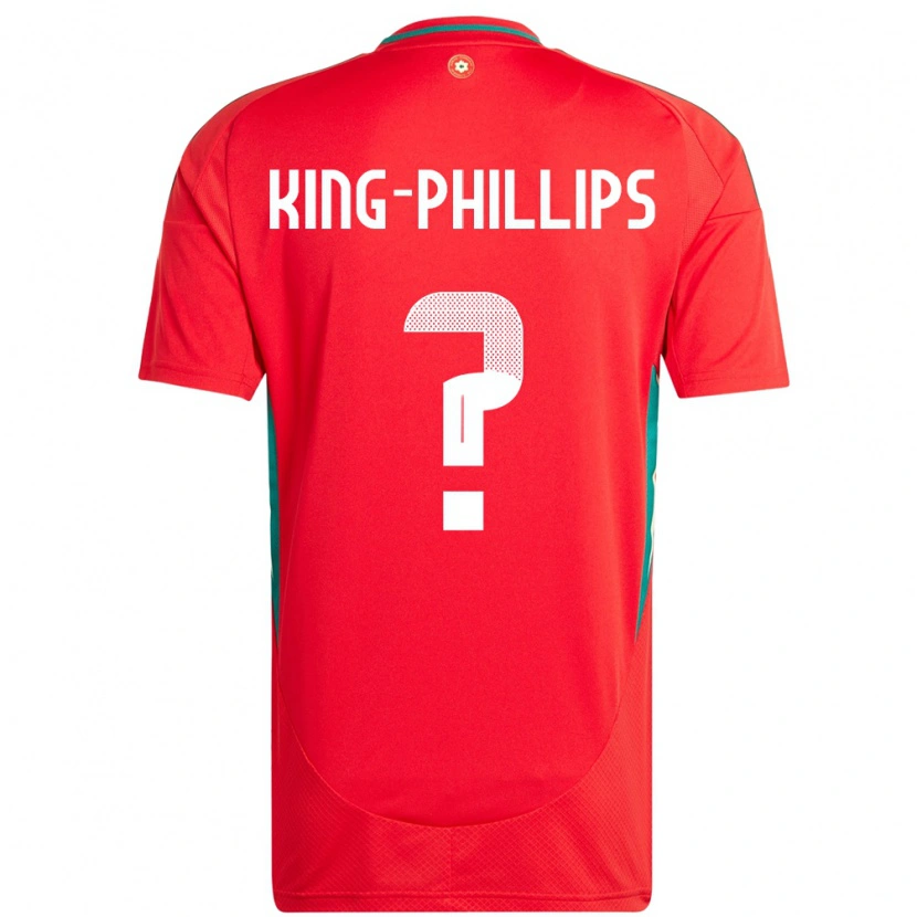 Danxen Hombre Camiseta Gales Zac King-Phillips #0 Rojo 1ª Equipación 24-26 La Camisa