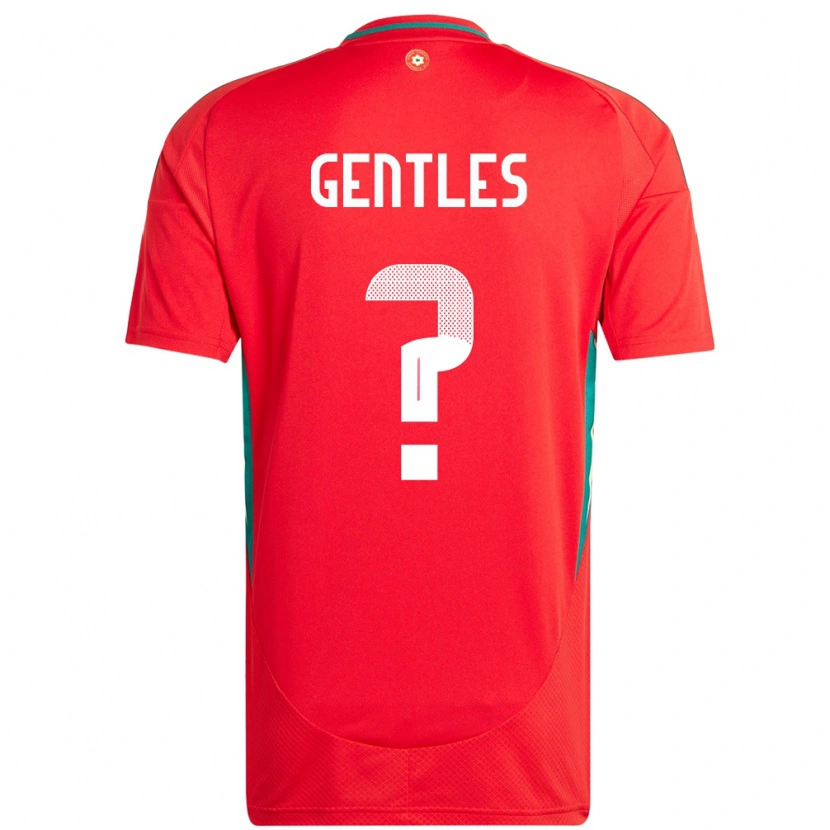 Danxen Hombre Camiseta Gales Josh Gentles #0 Rojo 1ª Equipación 24-26 La Camisa