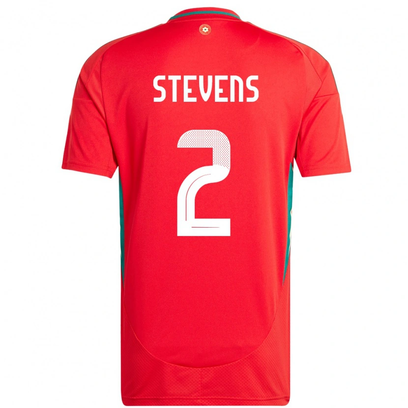 Danxen Hombre Camiseta Gales Fin Stevens #2 Rojo 1ª Equipación 24-26 La Camisa