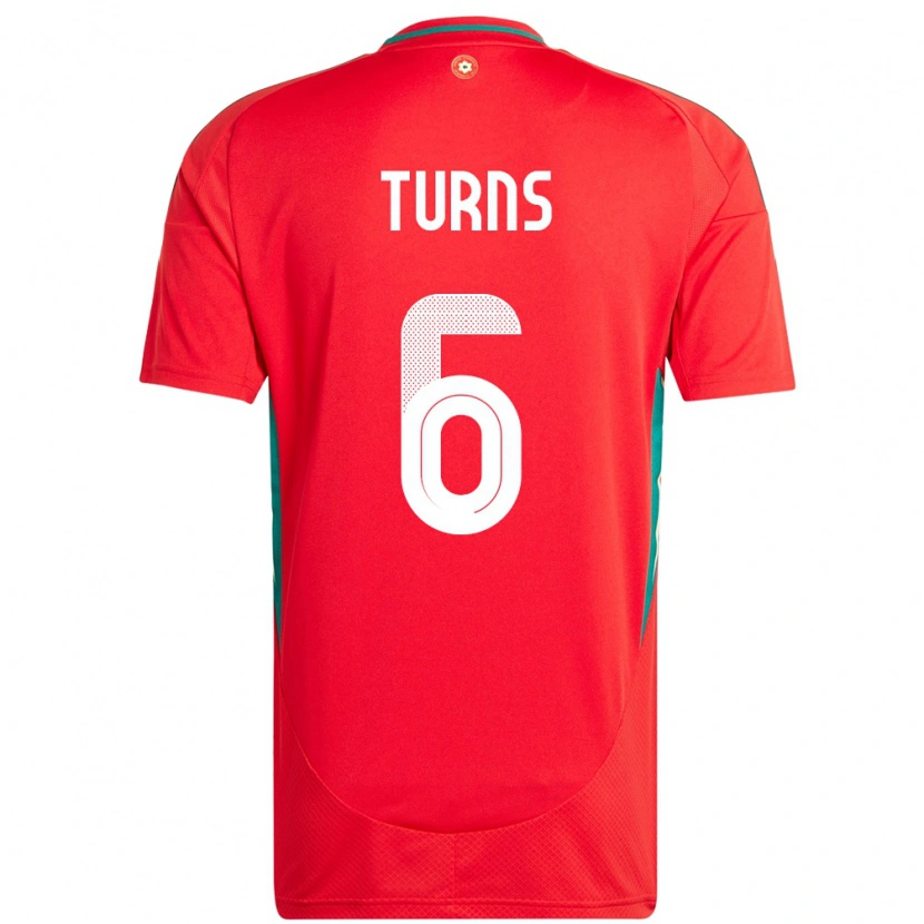 Danxen Hombre Camiseta Gales Ed Turns #6 Rojo 1ª Equipación 24-26 La Camisa