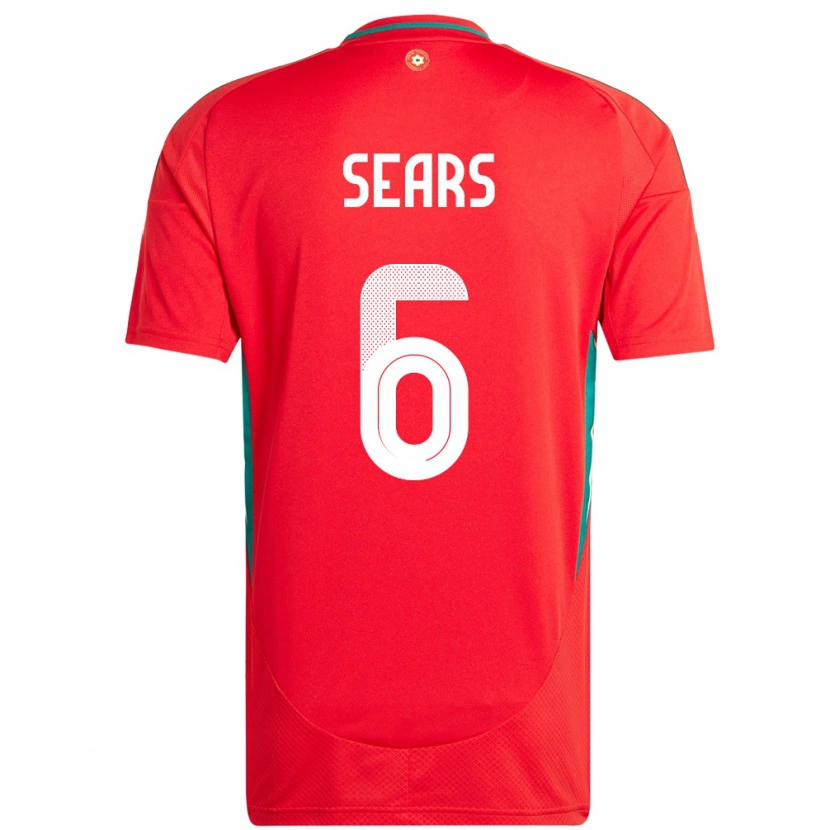 Danxen Hombre Camiseta Gales Ryan Sears #6 Rojo 1ª Equipación 24-26 La Camisa