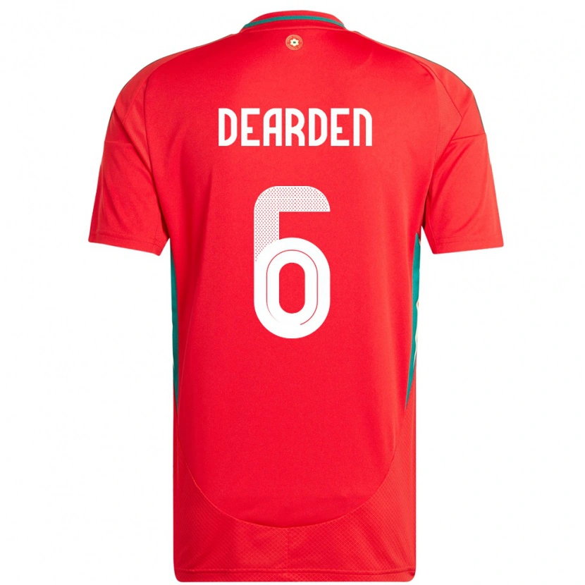 Danxen Hombre Camiseta Gales Thomas Dearden #6 Rojo 1ª Equipación 24-26 La Camisa