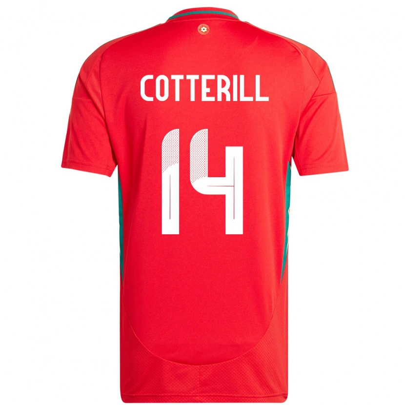 Danxen Hombre Camiseta Gales Joel Cotterill #14 Rojo 1ª Equipación 24-26 La Camisa