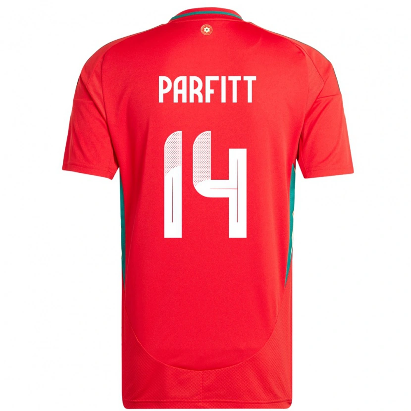 Danxen Hombre Camiseta Gales T-Jay Parfitt #14 Rojo 1ª Equipación 24-26 La Camisa