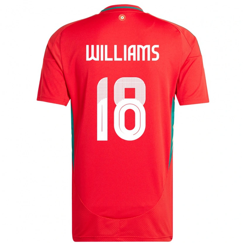 Danxen Hombre Camiseta Gales Josh Williams #18 Rojo 1ª Equipación 24-26 La Camisa