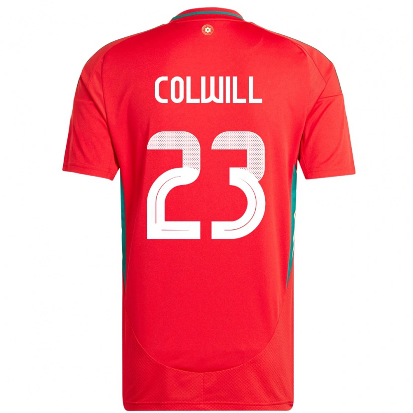 Danxen Hombre Camiseta Gales Joel Colwill #23 Rojo 1ª Equipación 24-26 La Camisa
