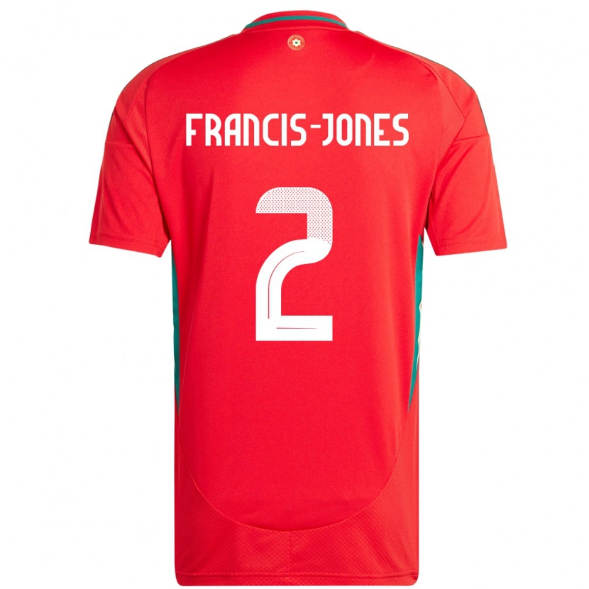 Danxen Hombre Camiseta Gales Maria Francis Jones #2 Rojo 1ª Equipación 24-26 La Camisa