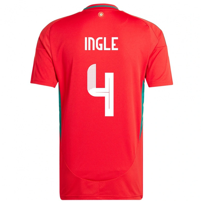 Danxen Hombre Camiseta Gales Sophie Ingle #4 Rojo 1ª Equipación 24-26 La Camisa
