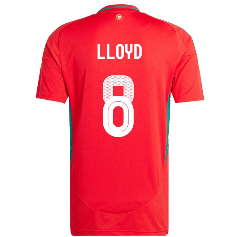 Danxen Hombre Camiseta Gales Ben Lloyd #8 Rojo 1ª Equipación 24-26 La Camisa