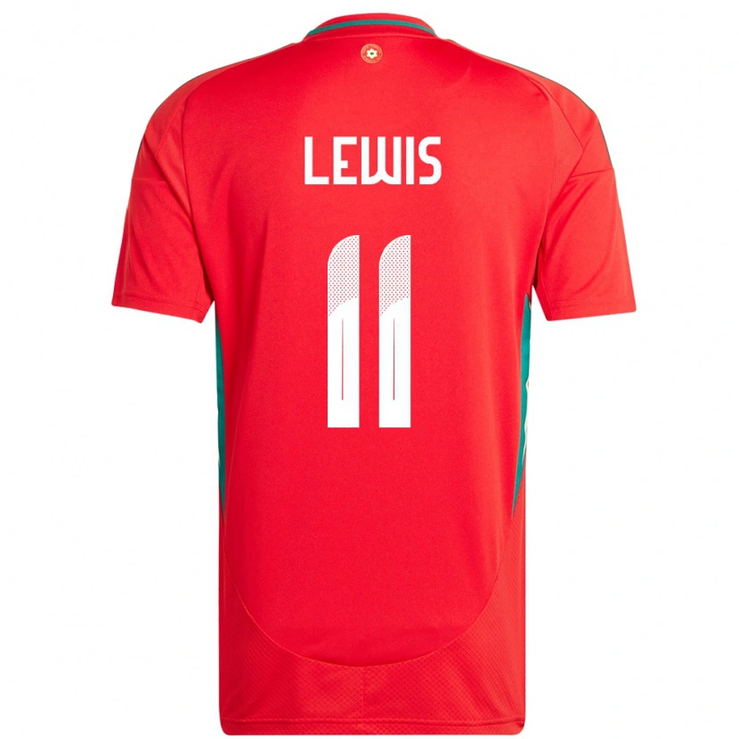 Danxen Hombre Camiseta Gales Sonny Lewis #11 Rojo 1ª Equipación 24-26 La Camisa